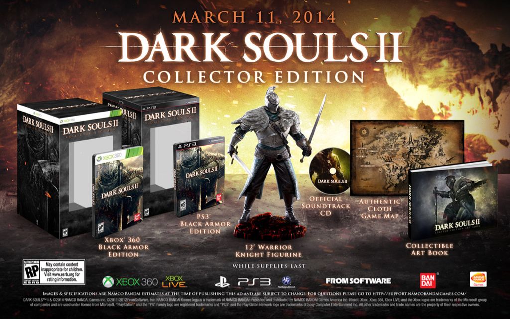 Dark Souls 2 Collector’s Edition - Microsoft Xbox 360 (Bandai Namco Games - 1-3) video game collectible [Barcode 722674211079] - Main Image 2