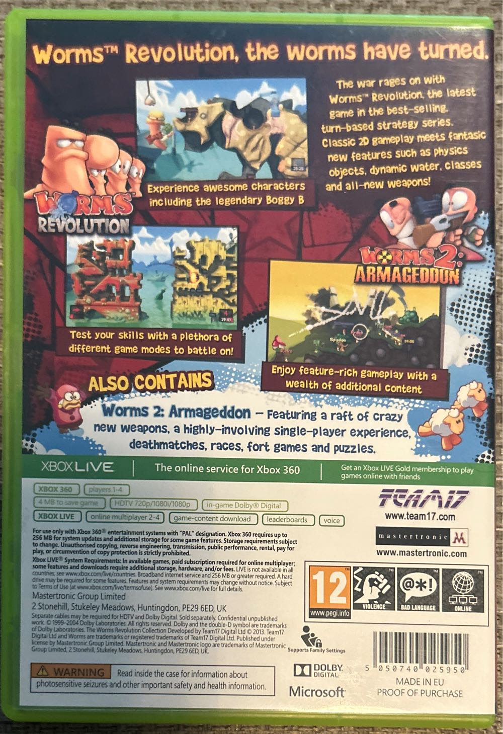 Worms: The Revolution Collection - Microsoft Xbox 360 (1-4) video game collectible [Barcode 5050740025950] - Main Image 2