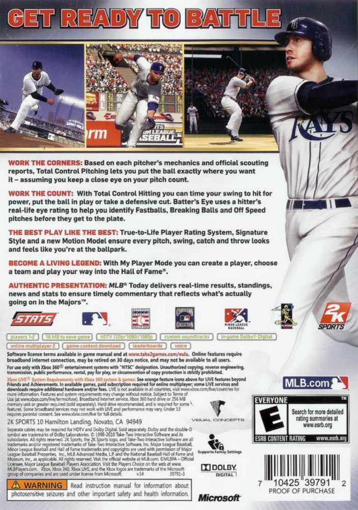 Major League Baseball 2K10 - Nintendo DS (2K Sports - 1) video game collectible [Barcode 710425357466] - Main Image 2