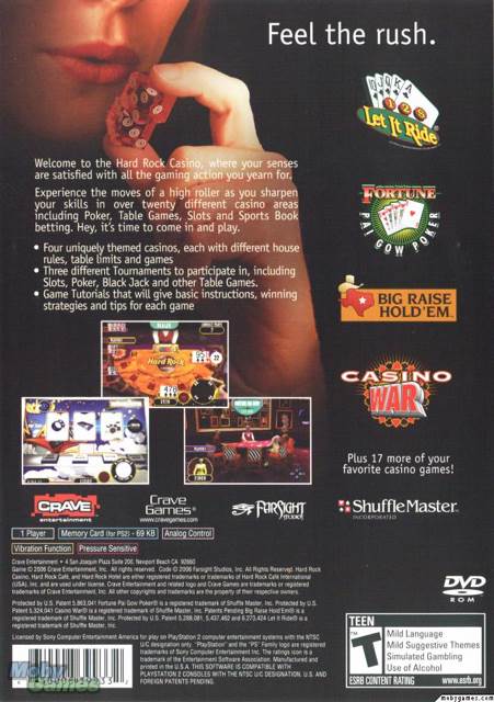 Hard Rock Casino - Sony PlayStation 2 (PS2) (Crave Entertainment - 1) video game collectible [Barcode 650008399332] - Main Image 2