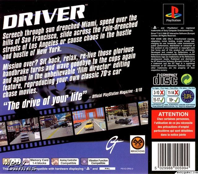 DRIVER - Sony PlayStation (GT Interactive - 1) video game collectible [Barcode 3546430010778] - Main Image 2