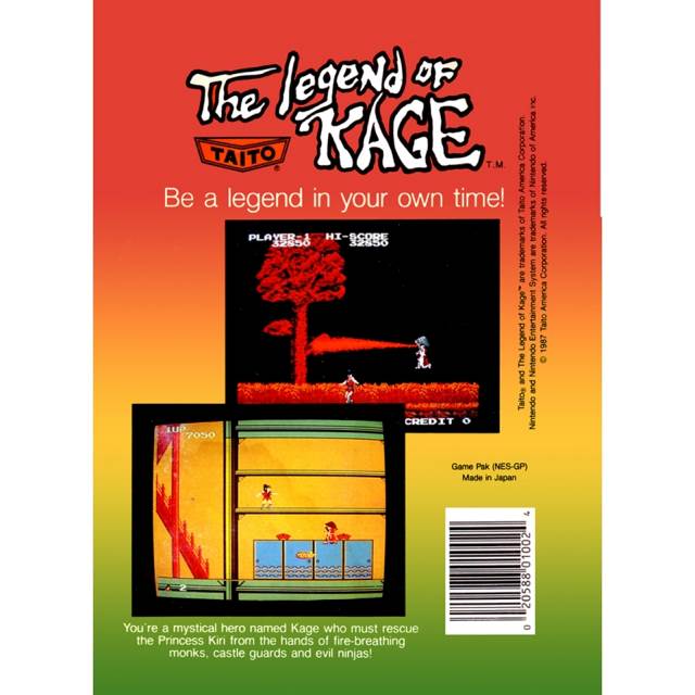 Legend of Kage - Nintendo Entertainment System (NES) (Taito - 1) video game collectible [Barcode 020588010024] - Main Image 2