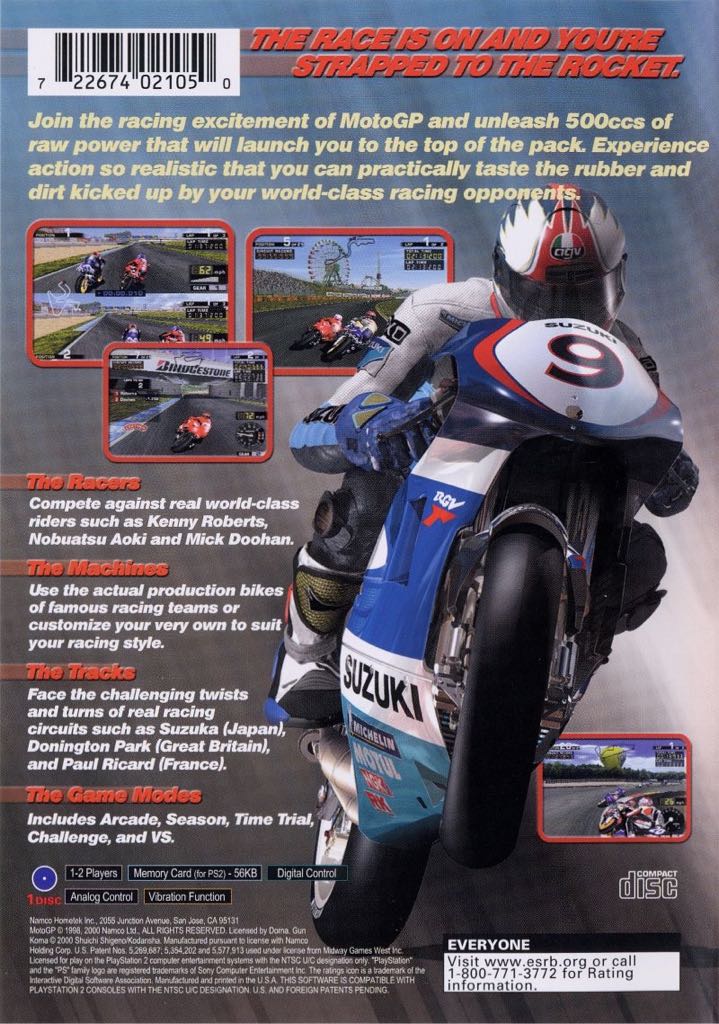 MotoGP - Sony PlayStation 2 (PS2) (Namco) video game collectible [Barcode 722674021050] - Main Image 2