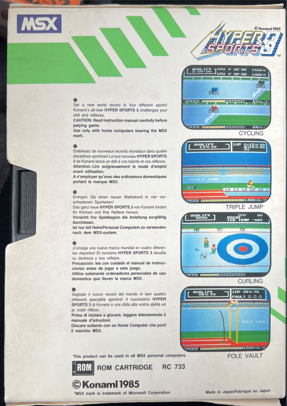 Hyper Sports 3 - MSX (Konami) video game collectible - Main Image 2