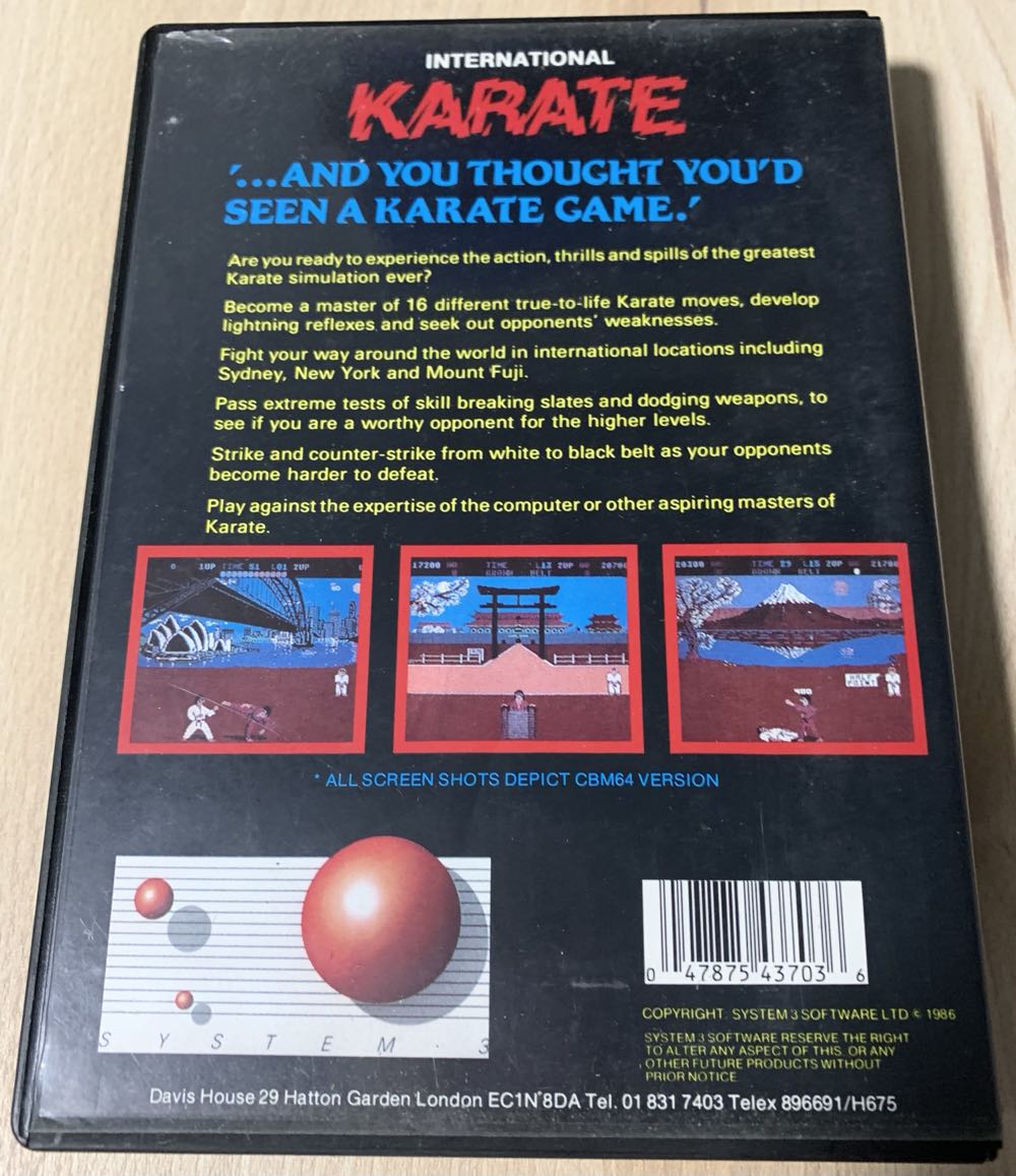 International Karate - Commodore 64 (System 3 - 1-2) video game collectible - Main Image 3