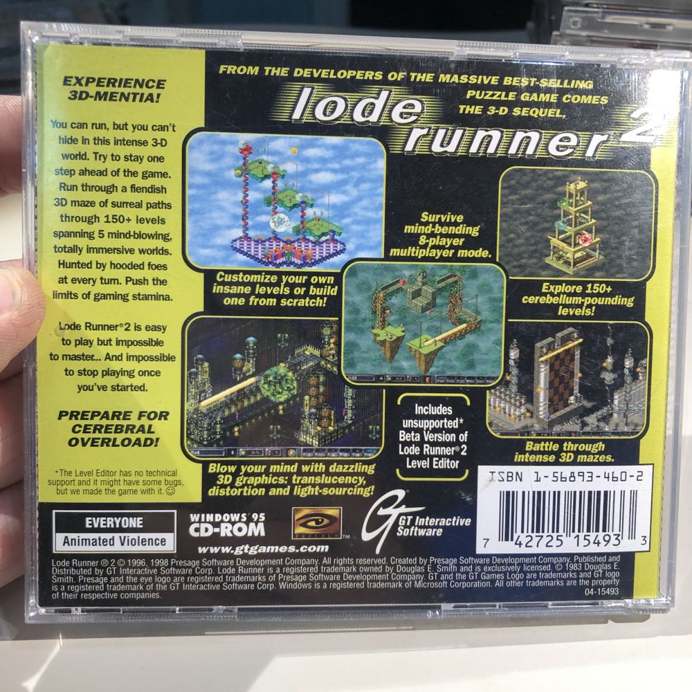 Lode Runner 2 - PC (GT Interactive Software) video game collectible [Barcode 742725154933] - Main Image 2