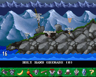 Worms: The Director’s Cut (AGA) - Commodore Amiga (Ocean) video game collectible - Main Image 4