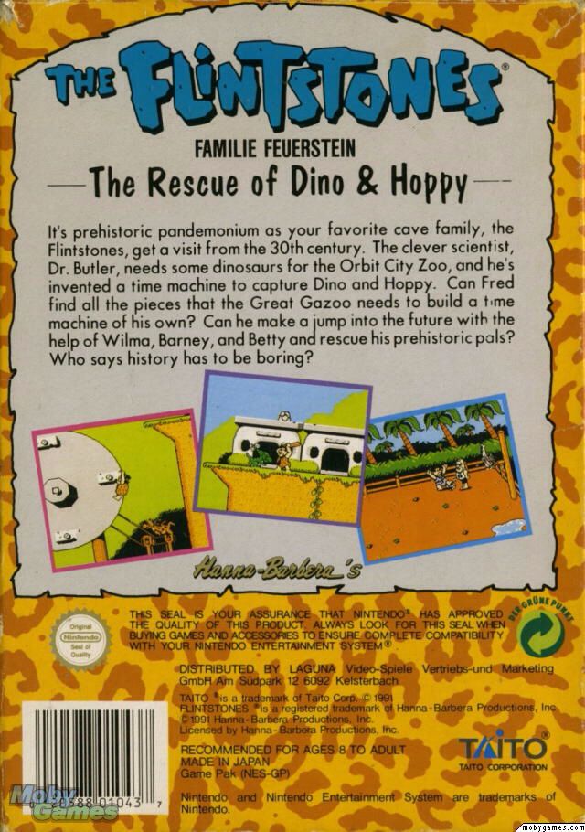 The Flintstones: The Rescue Of Dino & Hoppy - Nintendo Entertainment System (NES) video game collectible - Main Image 2