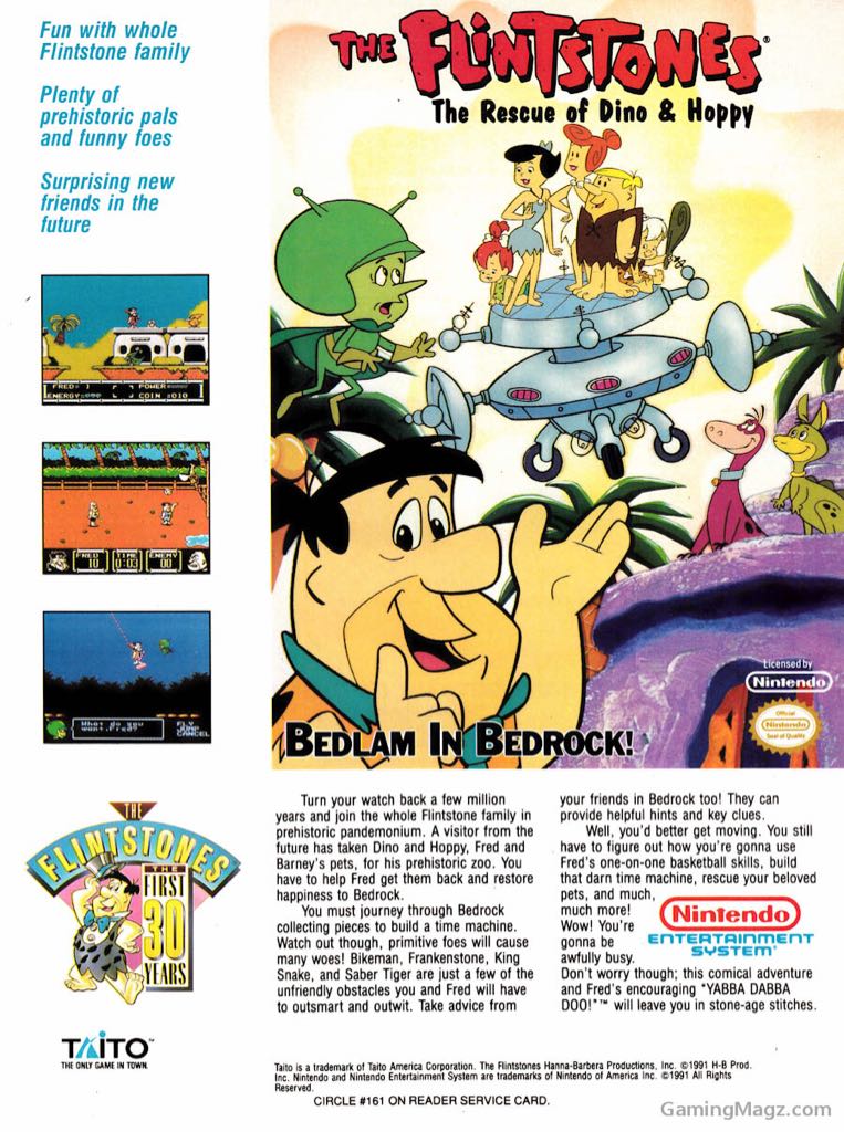 The Flintstones: The Rescue Of Dino & Hoppy - Nintendo Entertainment System (NES) video game collectible - Main Image 2