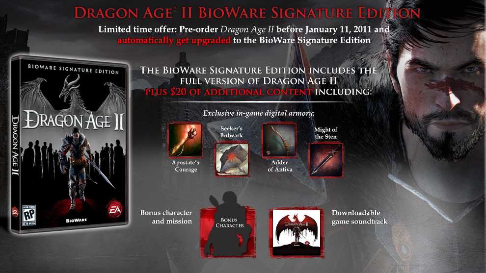 Dragon Age II: Bioware Signature Edition - Sony PlayStation 3 (PS3) (Electronic Arts/EA Games - 1) video game collectible [Barcode 014633195286] - Main Image 4