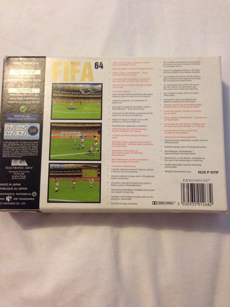 FIFA 64 - Nintendo 64 (N64) (Ea Sports - 4) video game collectible [Barcode 5030935012682] - Main Image 2
