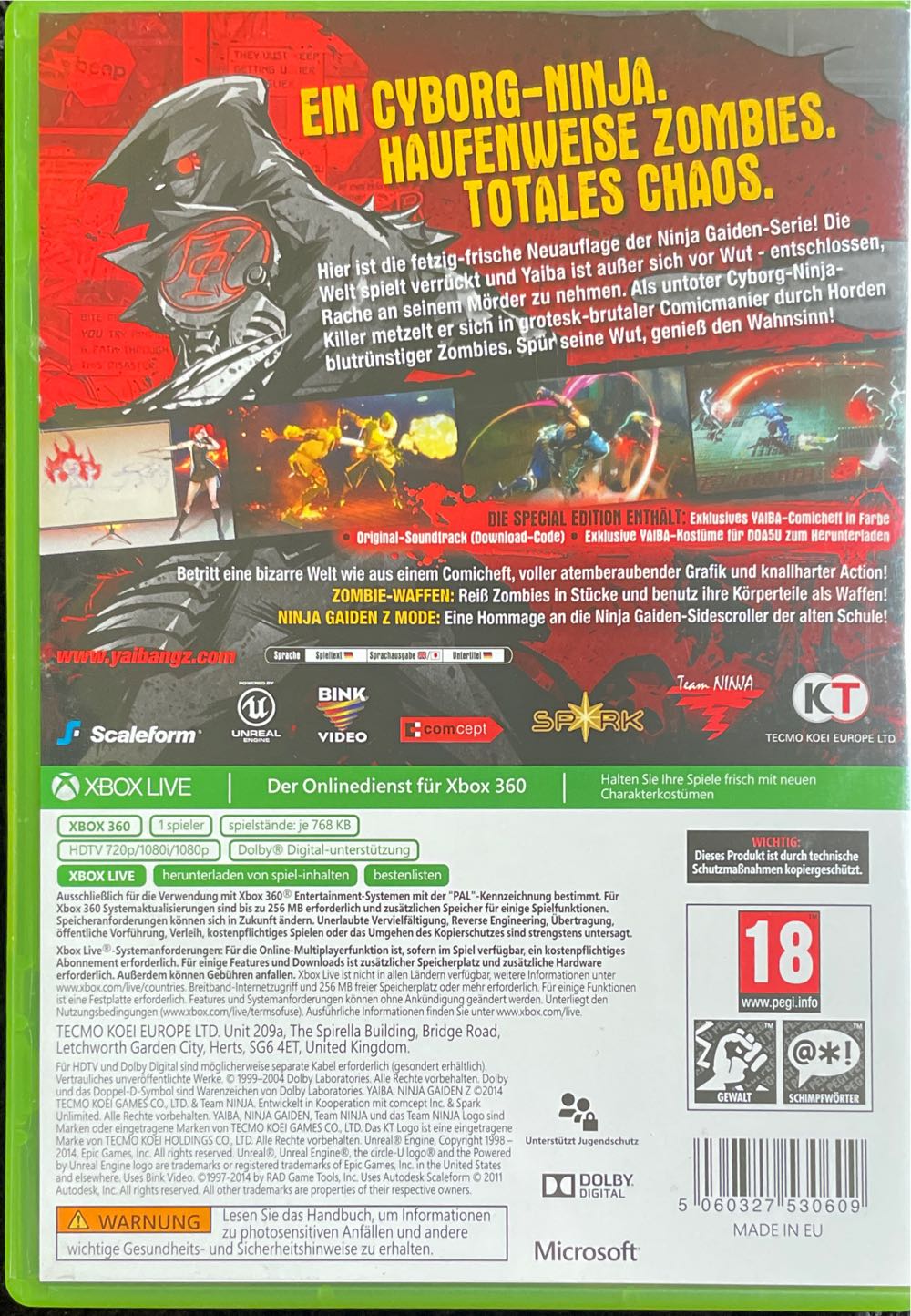 Yaiba: Ninja Gaiden Z - Special Edition - Microsoft Xbox 360 (Tecmo Koei America Corp - 1) video game collectible [Barcode 5060327530609] - Main Image 3