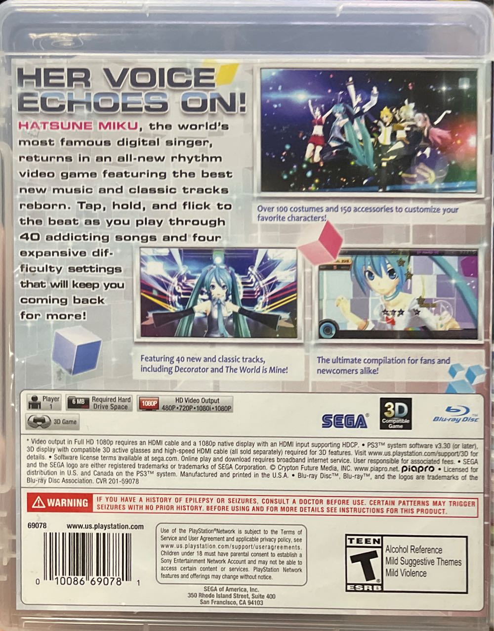 Hatsune Miku Project Diva F 2nd - Sony PlayStation 3 (PS3) (Sega - 1) video game collectible [Barcode 010086690781] - Main Image 3