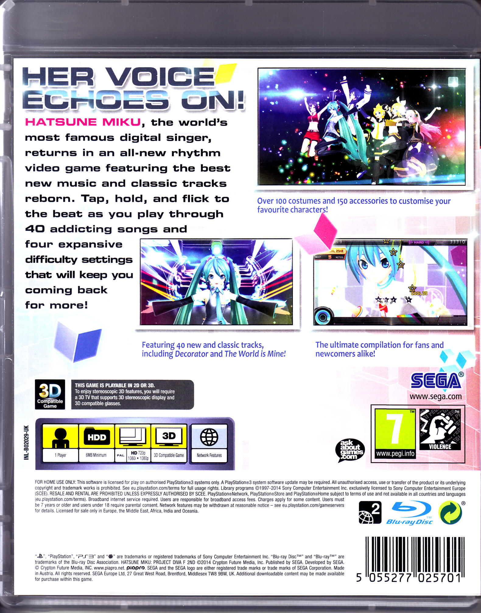 Hatsune Miku Project Diva F 2nd - Sony PlayStation 3 (PS3) (Sega - 1) video game collectible [Barcode 5055277025701] - Main Image 2