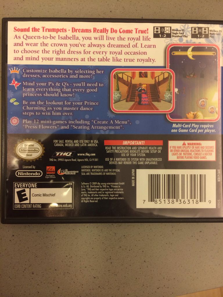 Princess In Love - Nintendo DS (THQ - 1) video game collectible - Main Image 2