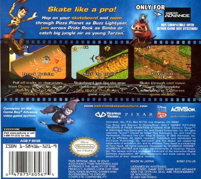Disney’s: Extreme Skate Adventure - Sony PlayStation 2 (PS2) (Activision - 1-2) video game collectible [Barcode 047875805637] - Main Image 2
