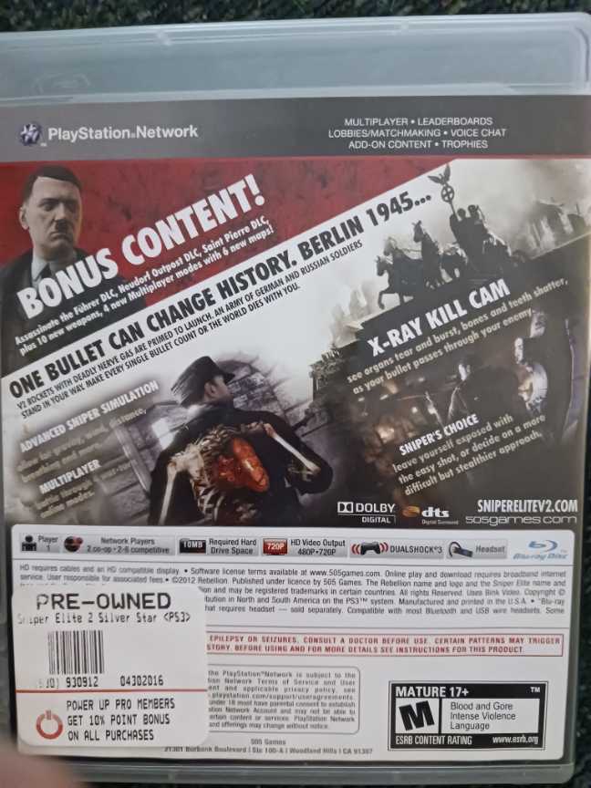 Sniper Elite PlayStation 3 Video Game - Sony PlayStation 3 (PS3) (505 Games - 1) video game collectible [Barcode 812872014258] - Main Image 4