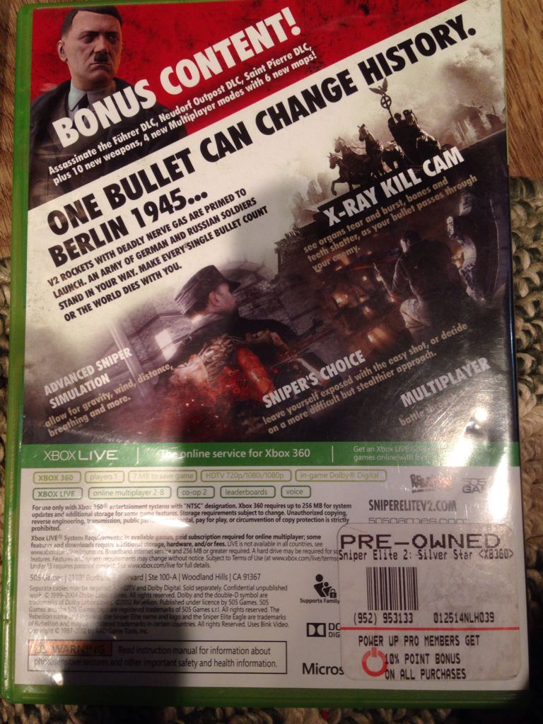 Sniper Elite V2 Silver Star Edition - Microsoft Xbox 360 video game collectible - Main Image 2
