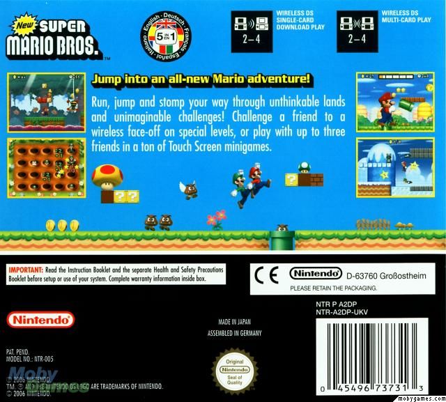 New Super Mario Bros DS - Nintendo DS (Nintendo - 1-2) video game collectible - Main Image 2