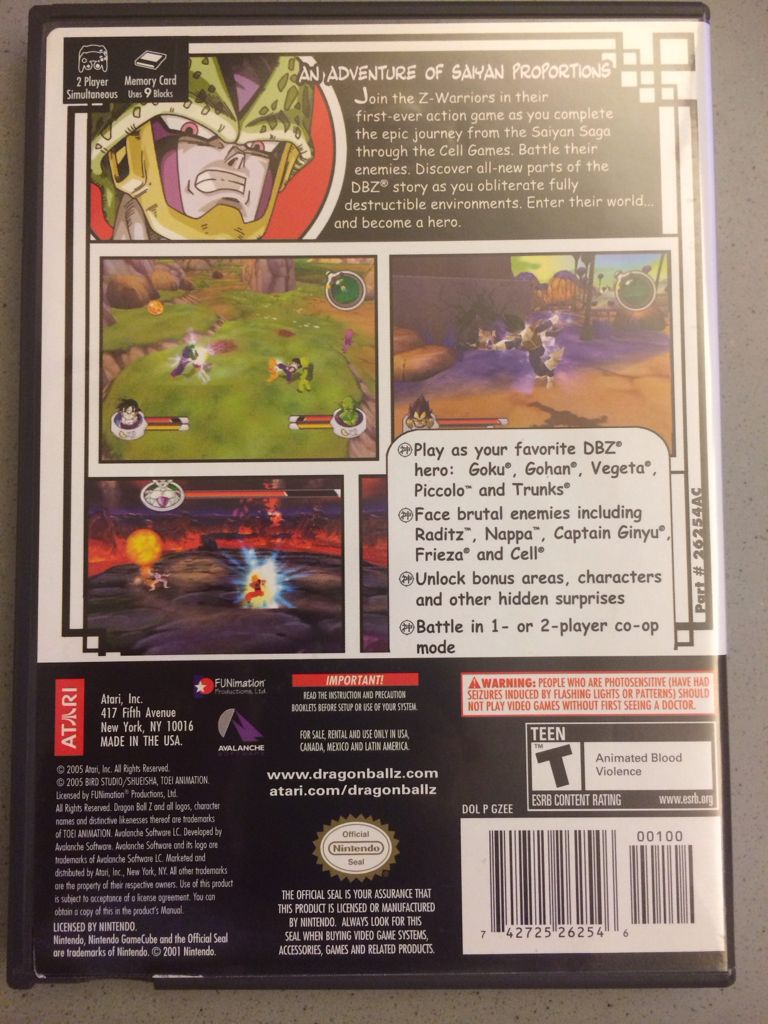 Dragonball Z Saga - Nintendo GameCube (1-2) video game collectible - Main Image 2