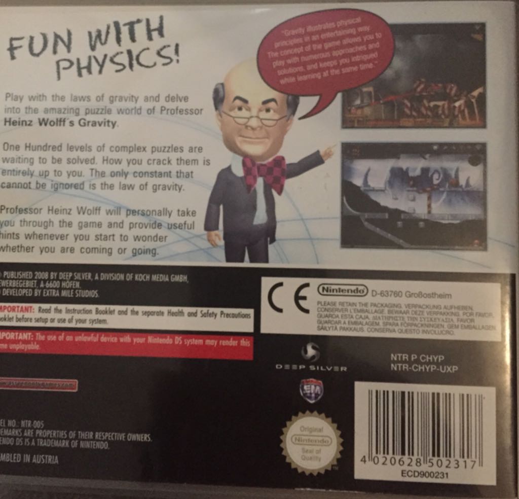 Professor Heinz Wolff’s Gravity - Nintendo DS video game collectible [Barcode 4020628502317] - Main Image 2