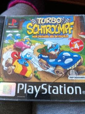 PS1 / Turbo Schtroumpf - Sony PlayStation (Infogrames - 1-2) video game collectible [Barcode 3546430012550] - Main Image 1