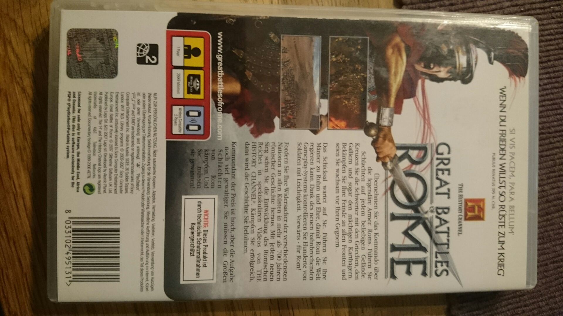 Canal De Historia: Great Battles Of Rome - Sony PlayStation Portable (PSP) (Black Bean Games - 1) video game collectible [Barcode 8033102495131] - Main Image 2