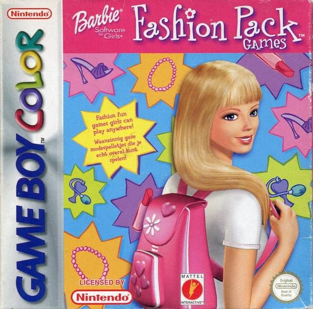 Barbie Fashion Pack Games - Nintendo Game Boy Color (Mattel) video game collectible [Barcode 5390102438210] - Main Image 1
