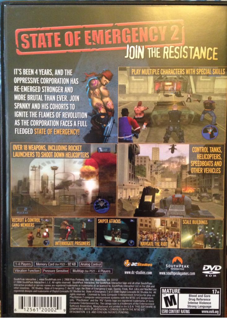 State of Emergency 2 - Sony PlayStation 2 (PS2) (DC Studios - 4) video game collectible [Barcode 612561200029] - Main Image 2