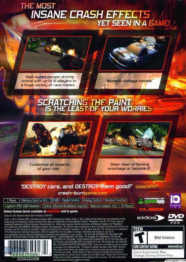 Crash ’N’ Burn - Sony PlayStation 2 (PS2) (Climax Studios - 1) video game collectible [Barcode 5032921021395] - Main Image 2