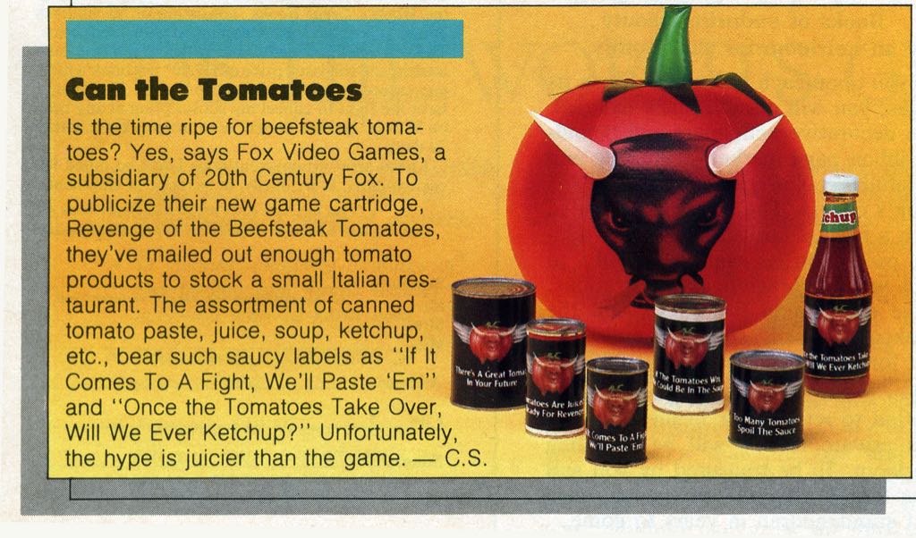 Revenge of the Beefsteak Tomatoes - Atari 2600 (20th Century Fox) video game collectible - Main Image 2