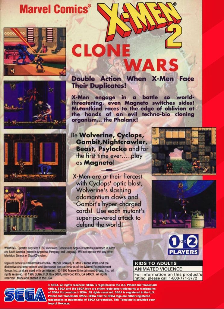 X-MEN 2 Clone Wars - Sega Genesis (Mega Drive) video game collectible - Main Image 2