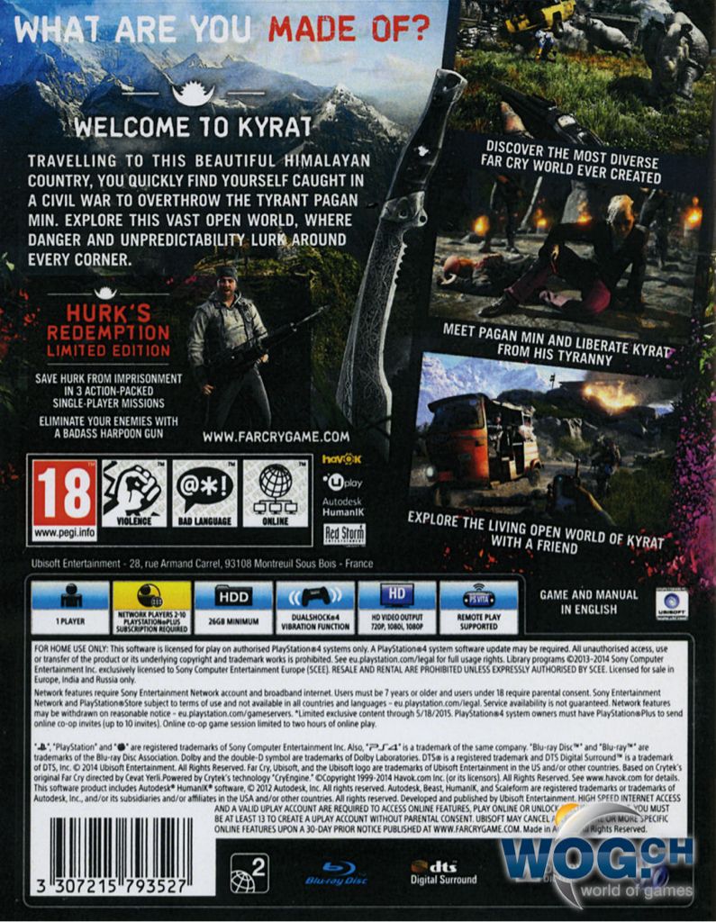 FarCry 4 - Sony PlayStation 4 (PS4) (Ubisoft - 1-10) video game collectible [Barcode 887156300730] - Main Image 2
