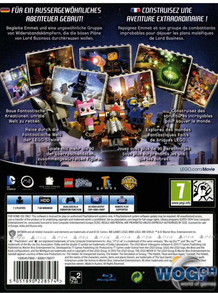 LEGO MOVIE - Sony PlayStation 4 (PS4) (1-2) video game collectible - Main Image 2