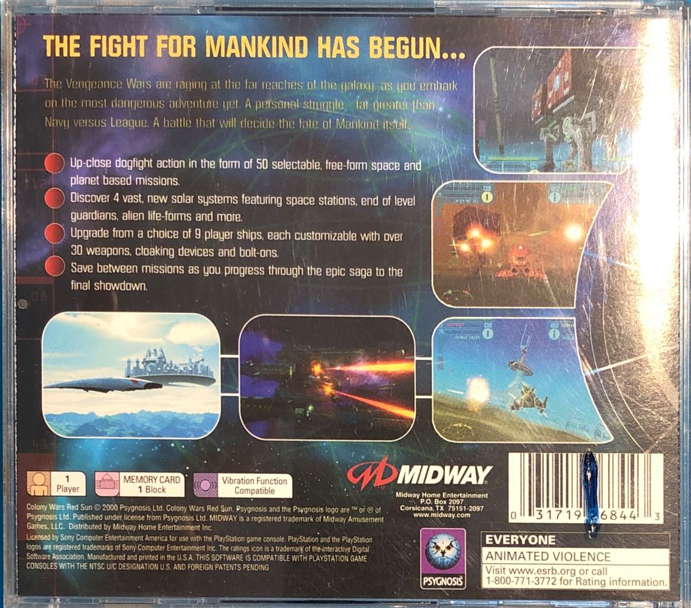 Colony Wars III: Red Sun - Sony PlayStation (Midway) video game collectible - Main Image 2