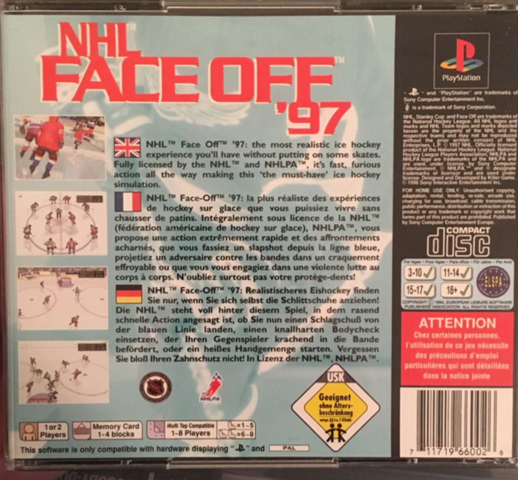 Nhl Face Off - Sony PlayStation video game collectible [Barcode 711719660026] - Main Image 2