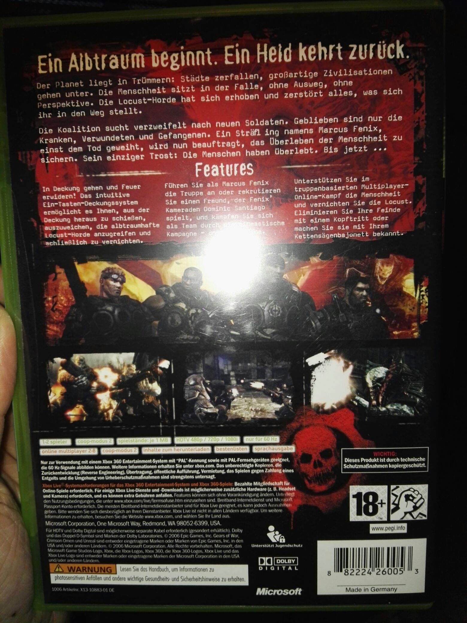 Gears Of War - Microsoft Xbox 360 video game collectible [Barcode 882224694674] - Main Image 2