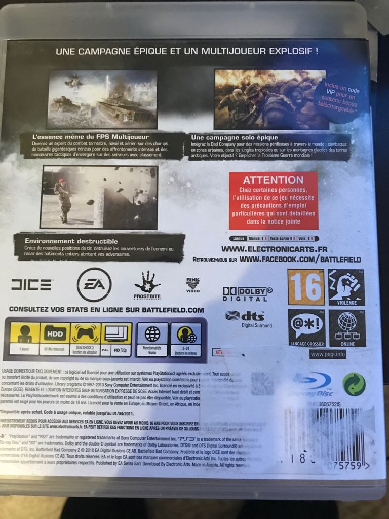 Battlefield Bad Company 2 - Sony PlayStation 3 (PS3) (Electronic Arts - 1) video game collectible [Barcode 014633197099] - Main Image 2