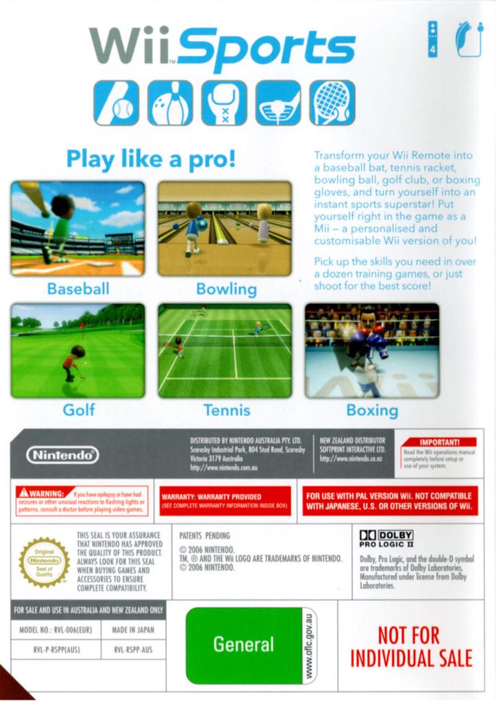 Wii Sports - Nintendo Wii video game collectible [Barcode 045496369880] - Main Image 2