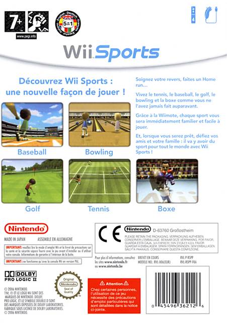 Wii Sports - Nintendo Wii (Nintendo - 1-4) video game collectible [Barcode 6037396362126] - Main Image 2