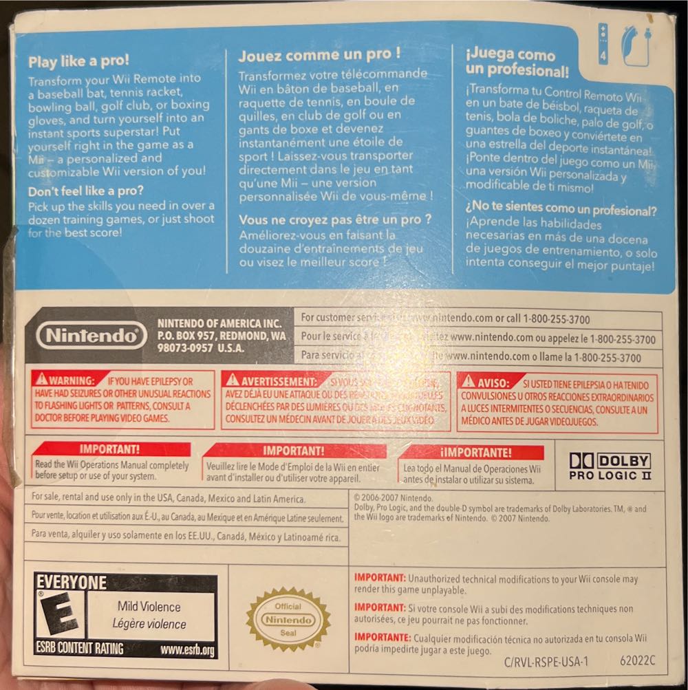 Wii Sports - Nintendo Wii (Nintendo) video game collectible - Main Image 3