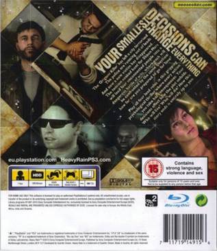 Heavy Rain - Sony PlayStation 3 (PS3) (Sony Computer Entertainment - 1) video game collectible [Barcode 711319616423] - Main Image 2