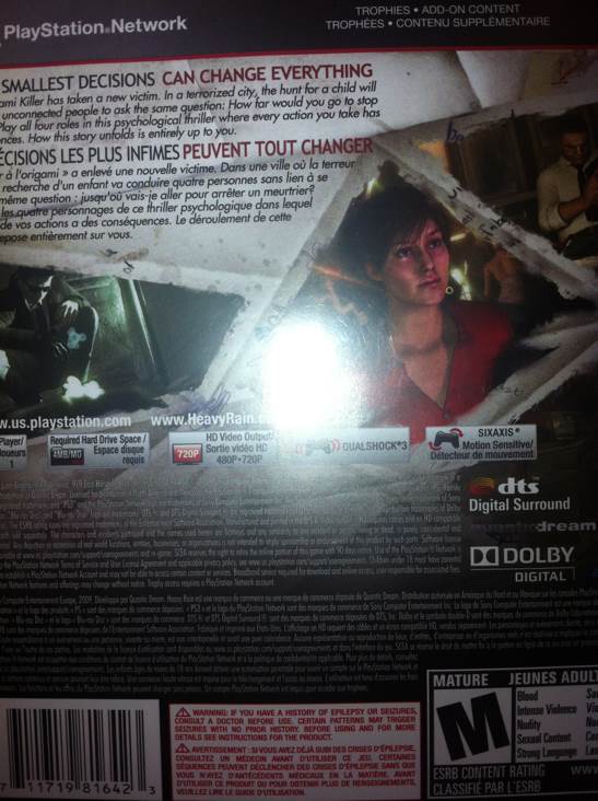 Heavy Rain - Sony PlayStation 3 (PS3) video game collectible - Main Image 2