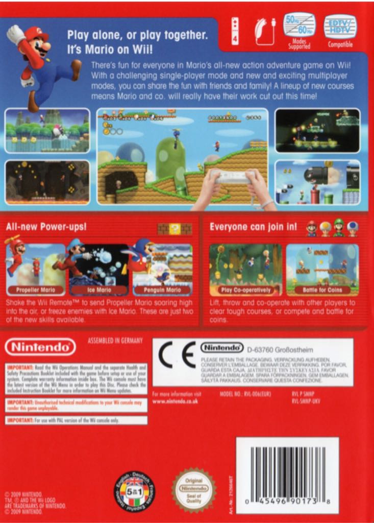 New Super Mario Bros. Wii - Nintendo Wii (Nintendo - 1-4) video game collectible [Barcode 045496402112] - Main Image 2