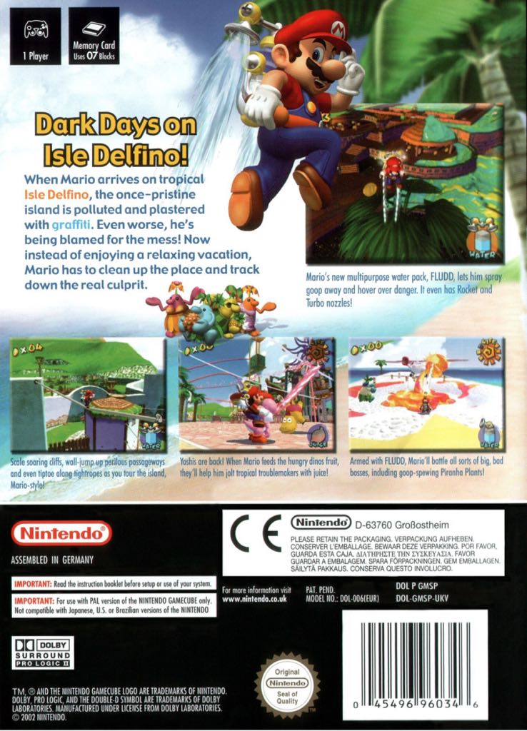 Super Mario Sunshine - Nintendo GameCube (Nintendo - 1) video game collectible [Barcode 045496390372] - Main Image 2