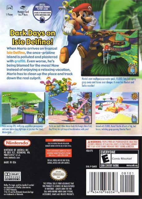 Super Mario Sunshine - Nintendo GameCube (Nintendo - 1) video game collectible [Barcode 045496390402] - Main Image 2