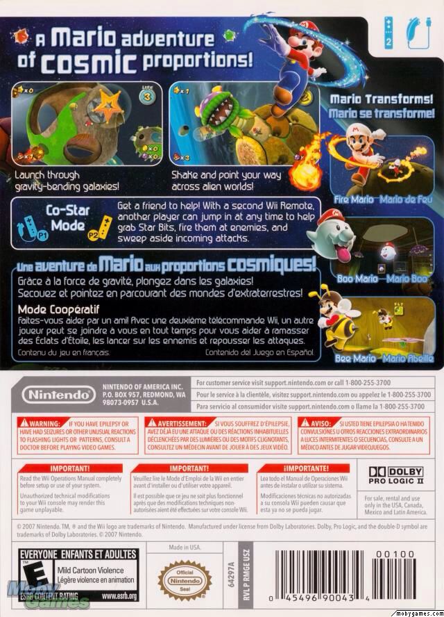 Super Mario Galaxy - Nintendo Wii (Nintendo - 1-2) video game collectible - Main Image 2