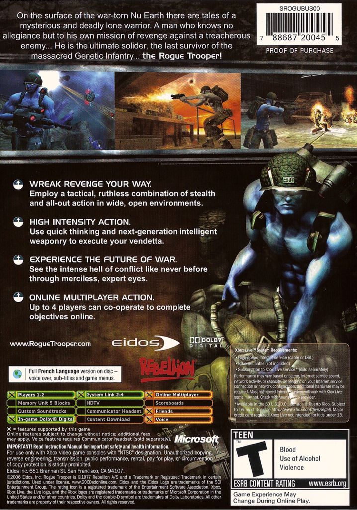 Rogue Trooper - Microsoft Xbox (Eidos - 2) video game collectible - Main Image 2