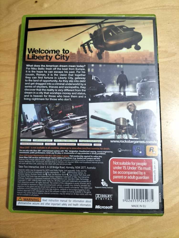 Grand Theft Auto IV - Microsoft Xbox 360 (Rockstar Games - 1) video game collectible [Barcode 5026555245975] - Main Image 2