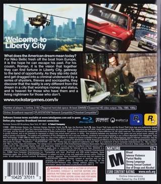 Grand Theft Auto IV - Sony PlayStation 3 (PS3) (Rockstar Games - 1) video game collectible [Barcode 710425370113] - Main Image 2